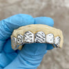 925 Silver Diamond-Cut w/Diamond Dust Single Caps Perm Look Custom Grillz