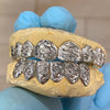 925 Silver Diamond-Cut w/Diamond Dust Single Caps Perm Look Custom Grillz