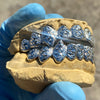 925 Silver Diamond Dust Diamond Cuts Vampire Fangs Custom Grillz