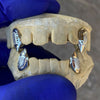 925 Silver Diamond Dust Vampire Fangs Custom Grillz w/Back Bar