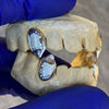 925 Silver Diamond Dust Vampire Fangs Custom Grillz w/Back Bar