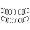 925 Silver Diamond Dust Vampire Fangs Custom Grillz w/Back Bar