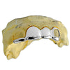 925 Silver Four Teeth Grillz with Open Face & Inlay Side Bar Grills