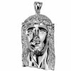 925 Silver Real VS Diamonds Jesus Head Pendant Medium SZ 1.75"