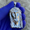 925 Silver Real VS Diamonds Jesus Head Pendant Medium SZ 1.75"