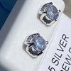 925 Silver Solitaire Iced CZ Round Earrings Screw Back 5MM