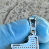 925 Silver Texas State Iced Flooded Out CZ Hip Hop Charm TX Pendant