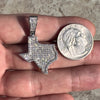 925 Silver Texas State Iced Flooded Out CZ Hip Hop Charm TX Pendant