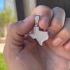 925 Silver Texas State Iced Flooded Out CZ Hip Hop Charm TX Pendant