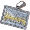 925 Silver Two Tone The Last Supper Rectangular Iced CZ Flooded Out Pendant