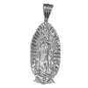 925 Silver Virgen De Guadalupe Our Lady Mary Shroud Oval Pendant 2"