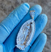 925 Silver Virgen De Guadalupe Our Lady Mary Shroud Oval Pendant 2"