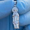 925 Silver Virgin Mary Figure Pendant La Virgen de Guadalupe Small 1"