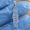 925 Silver Virgin Mary Figure Pendant La Virgen de Guadalupe Small 1"