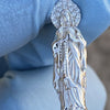 925 Silver Virgin Mary Figure Pendant La Virgen de Guadalupe Small 1"