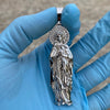 925 Silver Virgin Mary Pendant Figure CZ Dije La Virgen de Guadalupe Large 2.5"