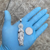 925 Silver Virgin Mary Pendant Figure CZ Dije La Virgen de Guadalupe Large 2.5"