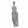925 Silver Virgin Mary Pendant Figure CZ Dije La Virgen de Guadalupe Large 2.5"