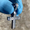 925 Sterling Silver 0.82CT VVS1 Moissanite Iced Flooded Out Cross Pendant  1"