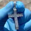 925 Sterling Silver 0.82CT VVS1 Moissanite Iced Flooded Out Cross Pendant  1"