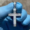 925 Sterling Silver 0.82CT VVS1 Moissanite Iced Flooded Out Cross Pendant  1"