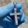 925 Sterling Silver 0.82CT VVS1 Moissanite Iced Flooded Out Cross Pendant  1"