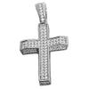 925 Sterling Silver 0.82CT VVS1 Moissanite Iced Flooded Out Cross Pendant  1"