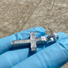 925 Sterling Silver 0.82CT VVS1 Moissanite Iced Flooded Out Cross Pendant  1"