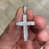 925 Sterling Silver 0.82CT VVS1 Moissanite Iced Flooded Out Cross Pendant  1"