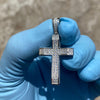 925 Sterling Silver 0.82CT VVS1 Moissanite Iced Flooded Out Cross Pendant  1"