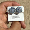 925 Sterling Silver 8.40 CTW VVS Moissanite Honeycomb Cluster Earrings Big 15mm