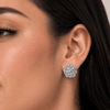 925 Sterling Silver 8.40 CTW VVS Moissanite Honeycomb Cluster Earrings Big 15mm
