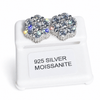 925 Sterling Silver 8.40 CTW VVS Moissanite Honeycomb Cluster Earrings Big 15mm