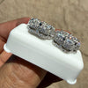 925 Sterling Silver 8.40 CTW VVS Moissanite Honeycomb Cluster Earrings Big 15mm