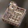 925 Sterling Silver Baguette Iced CZ Flooded Out Square Earrings 13MM