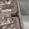 925 Sterling Silver Baguette Iced CZ Flooded Out Square Earrings 13MM