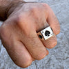 925 Sterling Silver Blackened Oxidized Ace of Spades Poker Ring