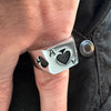 925 Sterling Silver Blackened Oxidized Ace of Spades Poker Ring