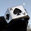 925 Sterling Silver Blackened Oxidized Ace of Spades Poker Ring