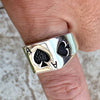 925 Sterling Silver Blackened Oxidized Ace of Spades Poker Ring