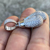 925 Sterling Silver Boxing Gloves CZ Iced Flooded Out Pendant