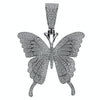 925 Sterling Silver Butterfly Iced CZ Flooded Out Pendant 1.75" (Medium)