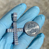 925 Sterling Silver Cross Flooded Out CZ Baguette Iced Hip Hop Pendant