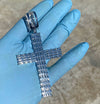925 Sterling Silver Cross Flooded Out CZ Baguette Iced Hip Hop Pendant