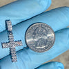 925 Sterling Silver Cross Flooded Out CZ Baguette Iced Hip Hop Pendant