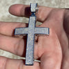 925 Sterling Silver Cross Iced Flooded Out CZ Pendant 2" Inch