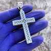 925 Sterling Silver Cross Iced Flooded Out CZ Pendant 2" Inch