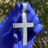 925 Sterling Silver Cross Iced Flooded Out CZ Pendant 2" Inch