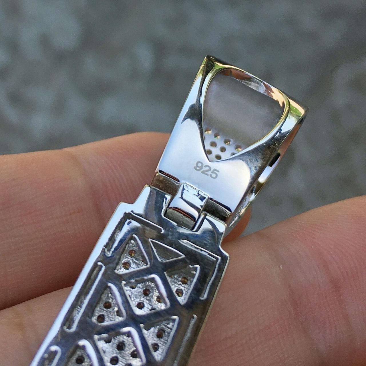 Men's Big Cross Bust-Down Hip Hop Pendant - Solid 925 Sterling Silver ...