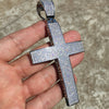 925 Sterling Silver Cross Micro Pave Iced CZ Flooded Out Pendant Large 4"